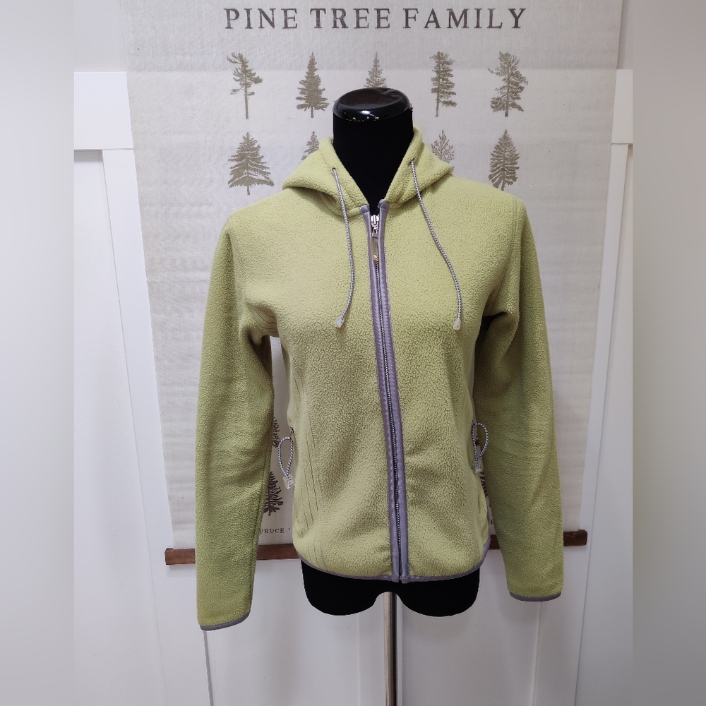 Sporting Life Citron Green Full Zip Fleece Hoodie Baselayer - Size Small